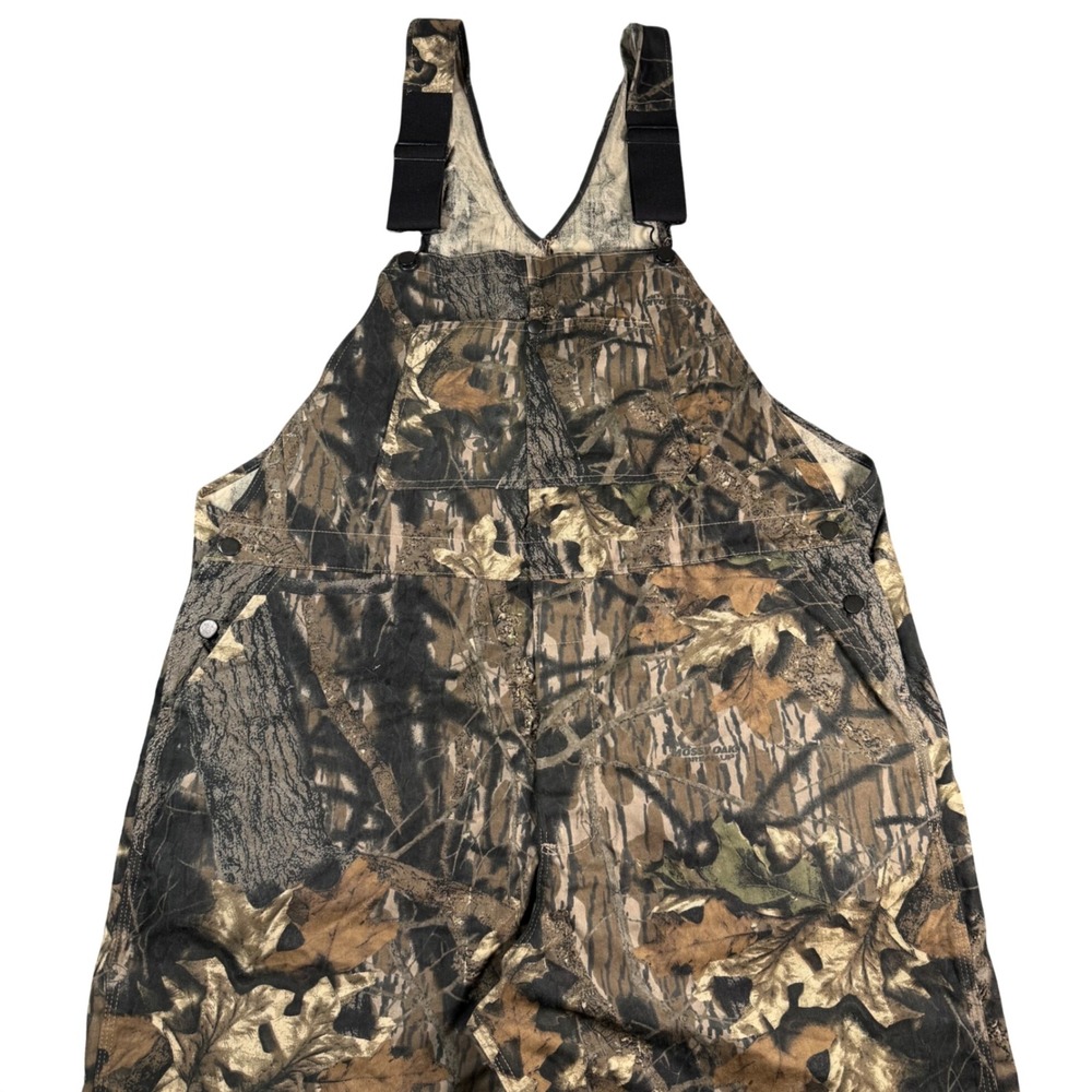 Mossy Oak Break-Up Camo Overalls Mens 2XL Brown Vintage Made In USA Hunting Bibs